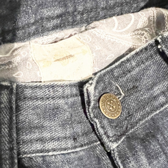 Spell & The Gypsy Boho Wanderlust Flare Jeans Embroidered Denim XS Extra Small - Picture 9 of 10